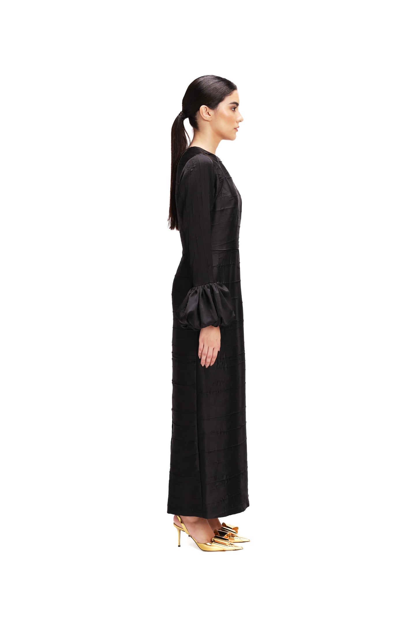Elegant Plum Satin Gown