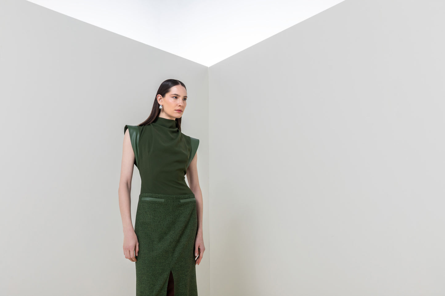 Modern Green Structured Dress