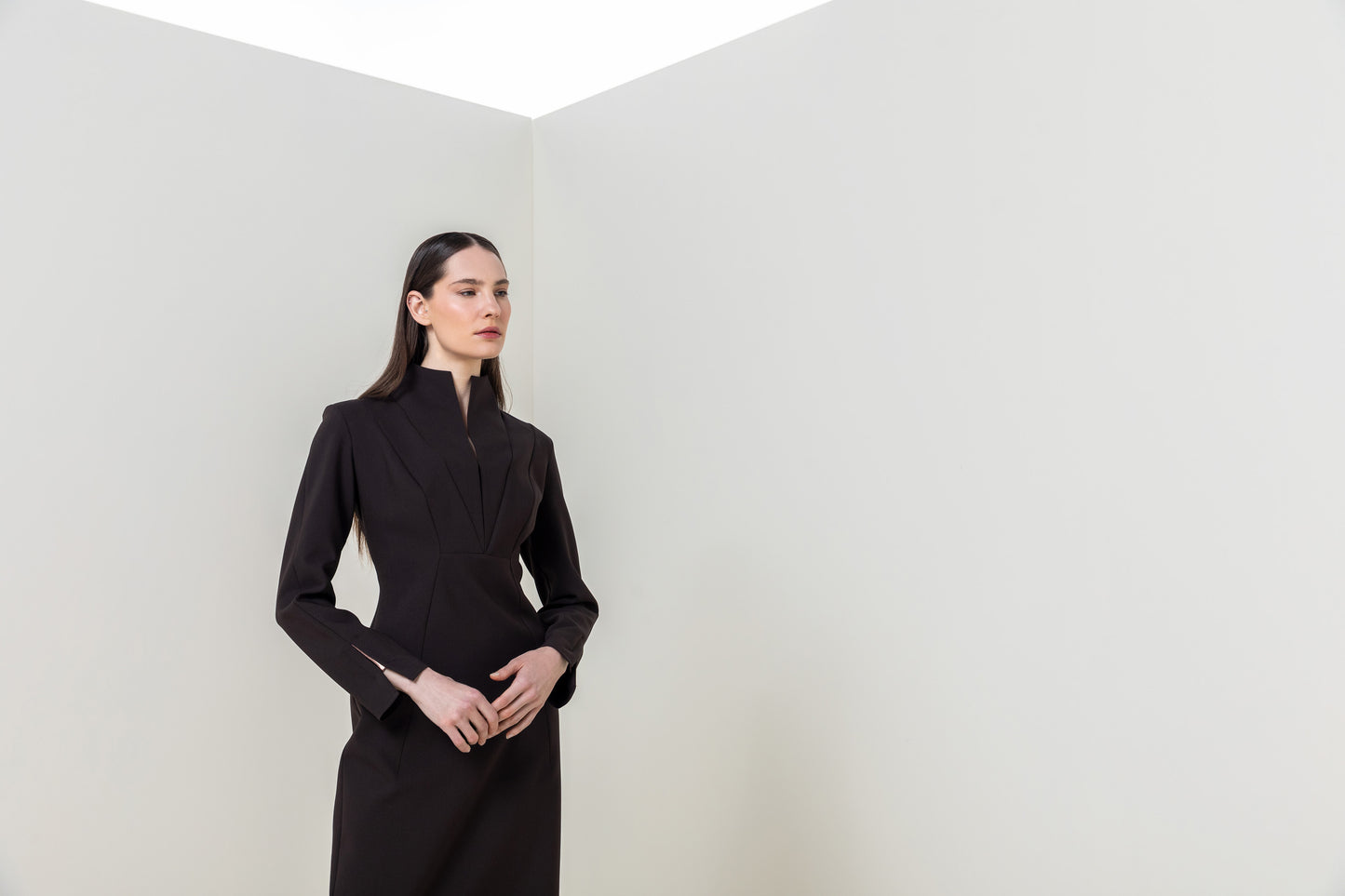 Structured Elegance Midi Dress