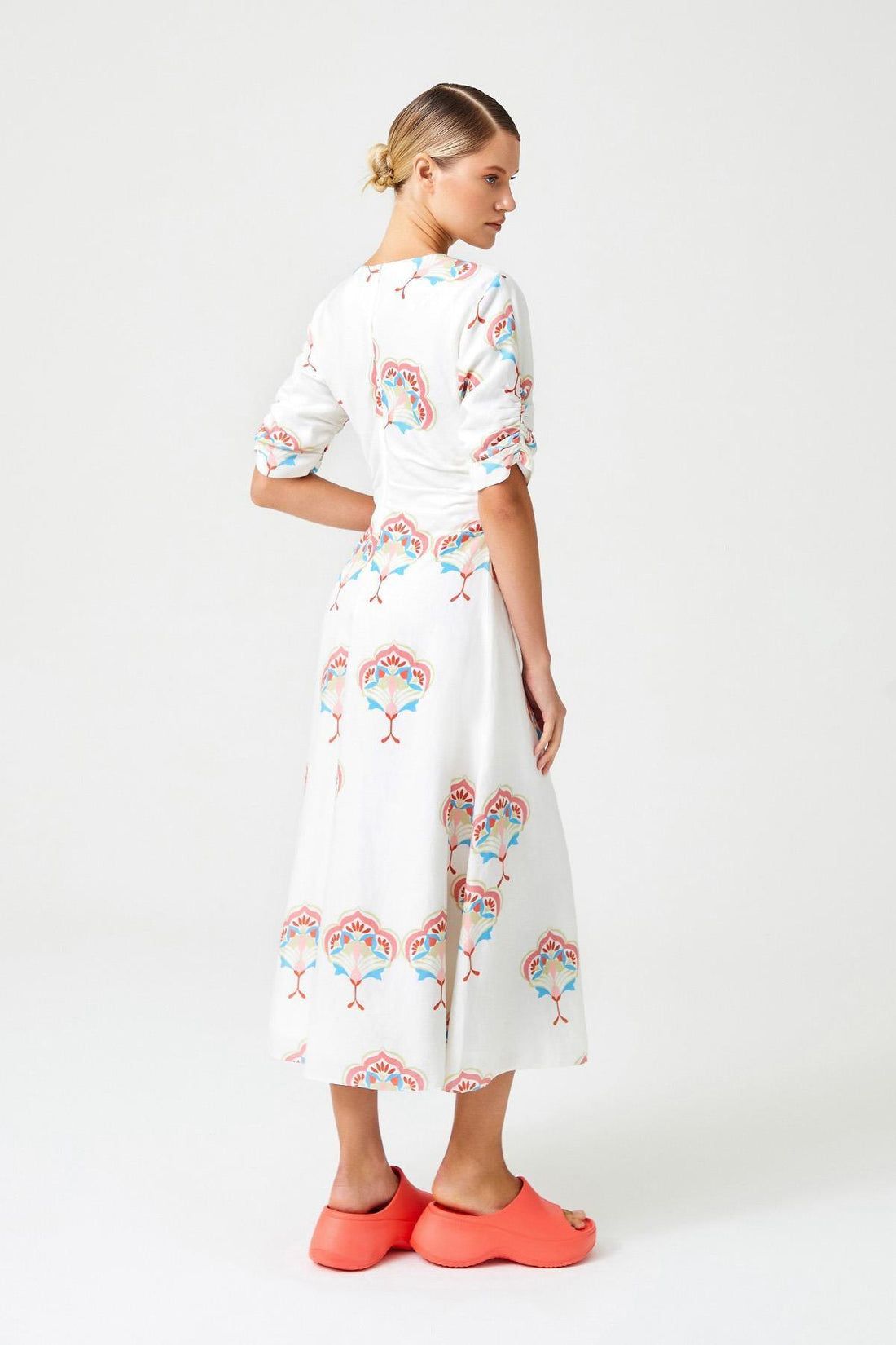 Floral Breeze Linen Button-Down Dress