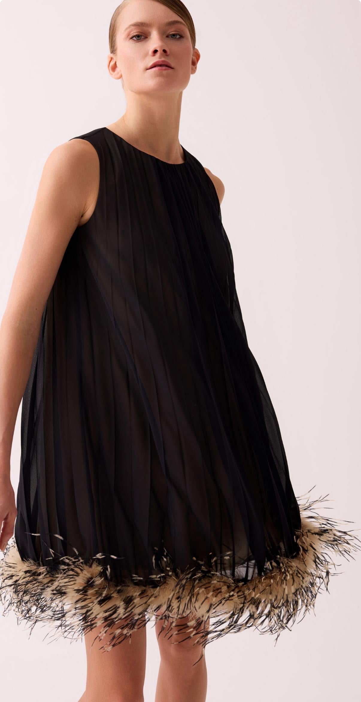 Feathered Elegance Gown
