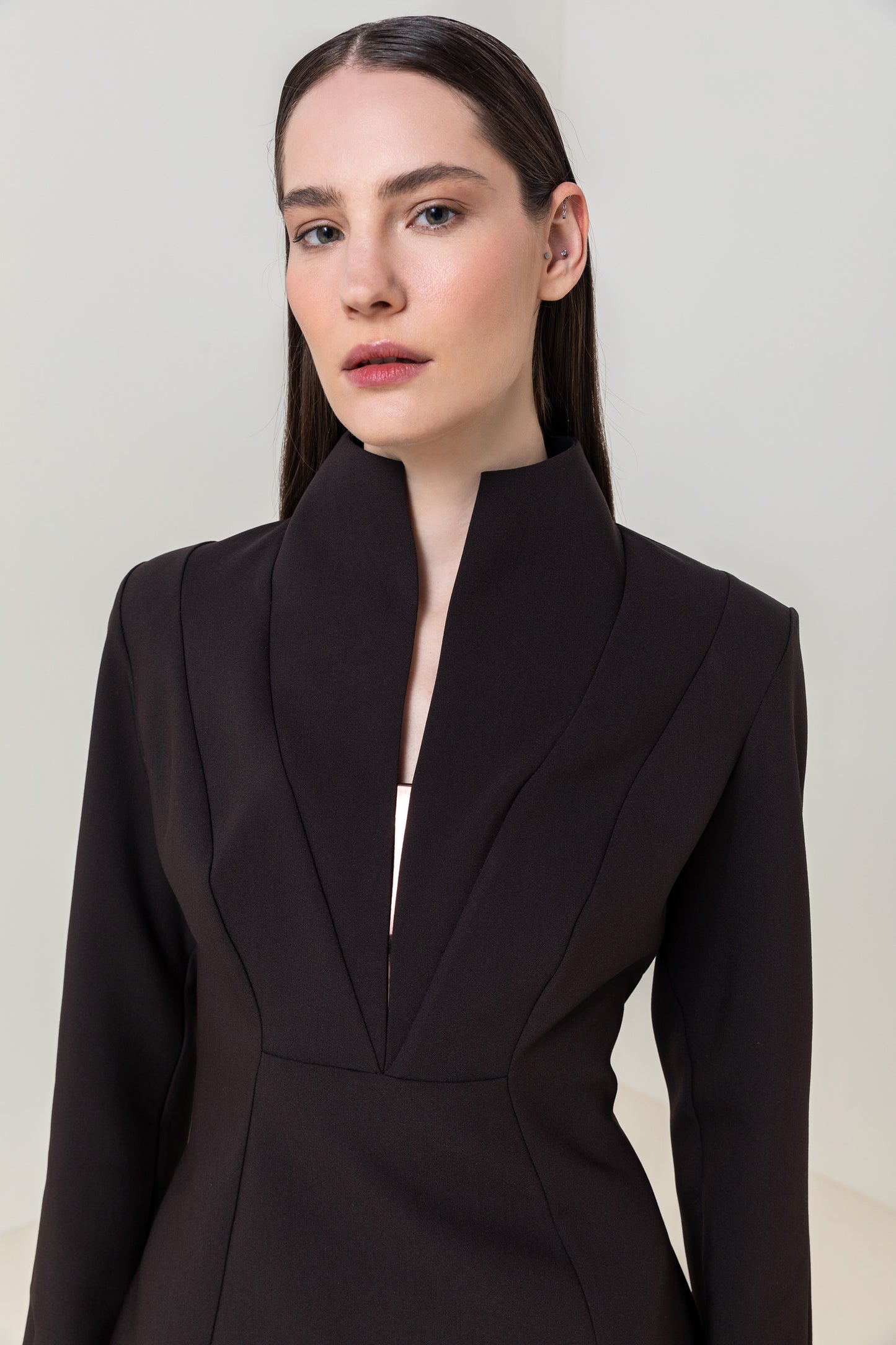 Structured Elegance Midi Dress