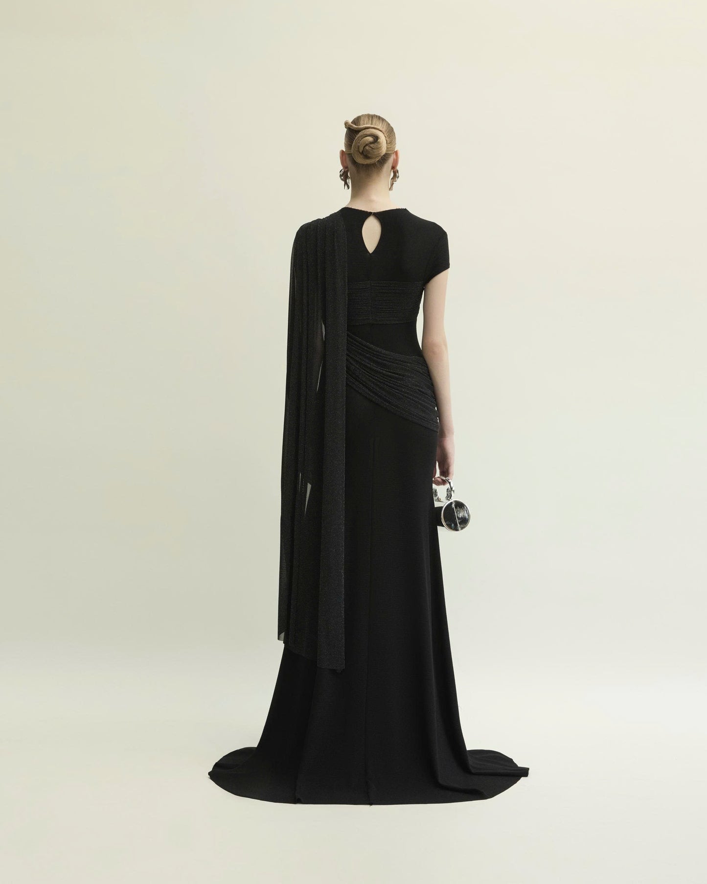 Midnight Grace Draped Gown