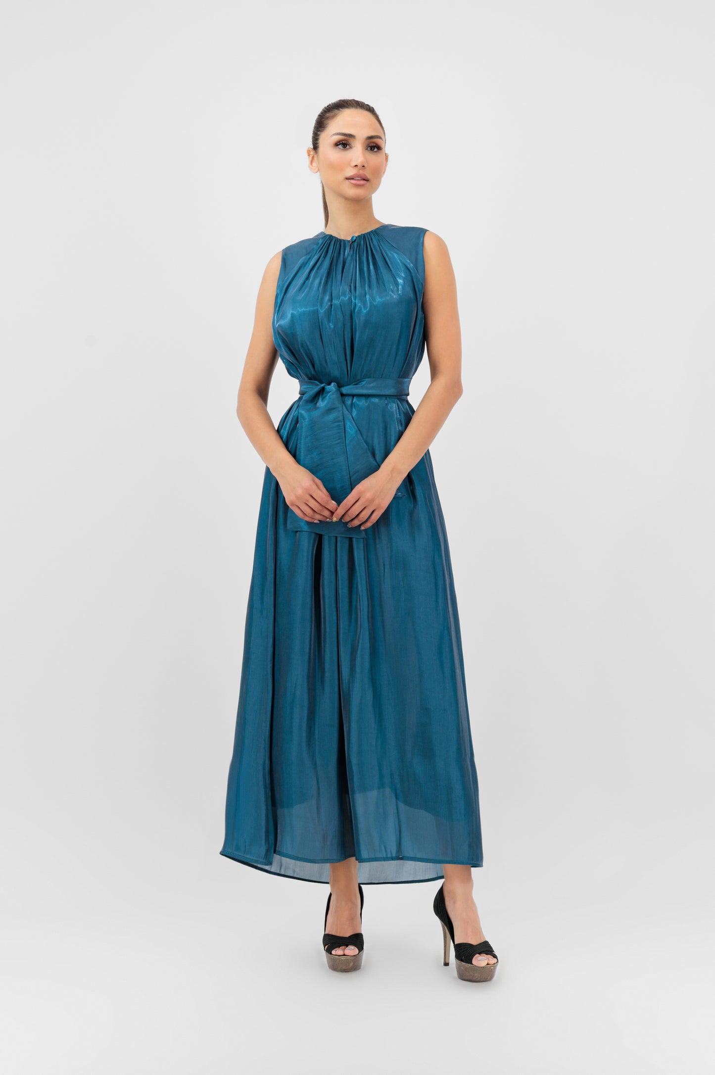 Embellished Flowing Kaftan Gown