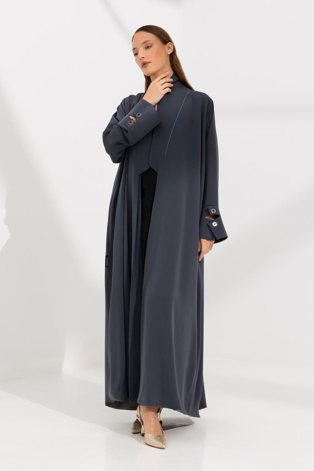 Sleek Abaya with Modern Accents