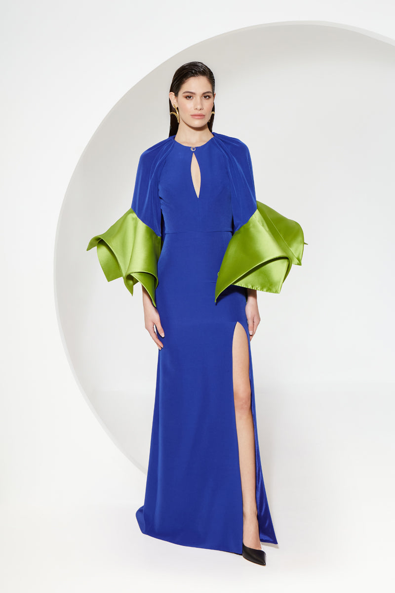 Dramatic Color-blocked Gown