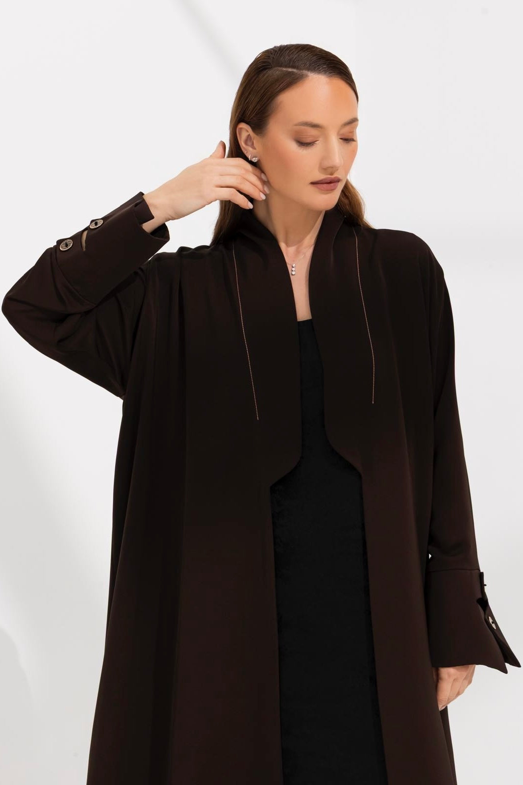 Sleek Abaya with Modern Accents