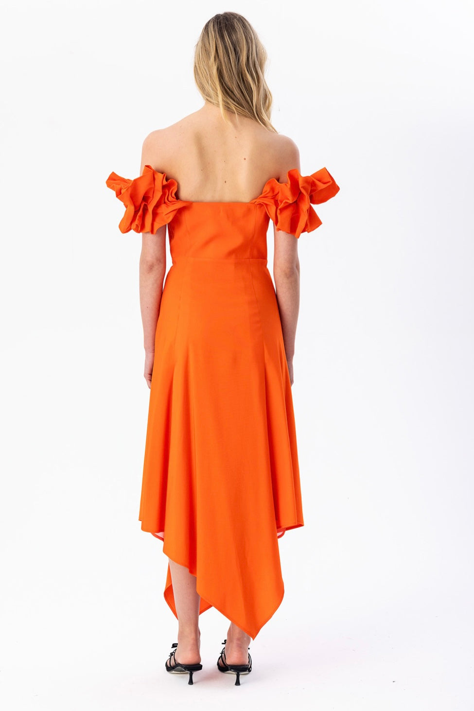 Low-Arm Midi Dress