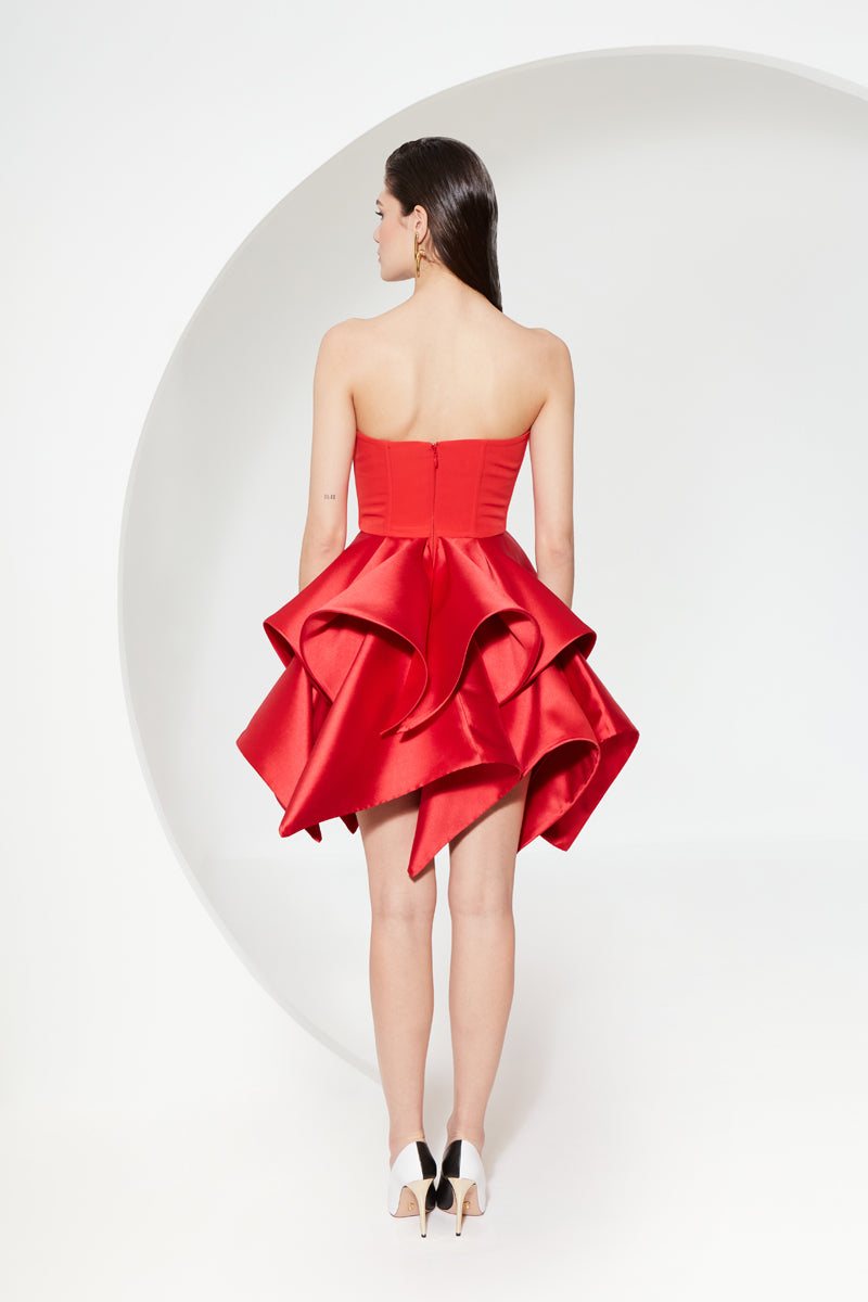 Asymmetrical Ruffled Dress