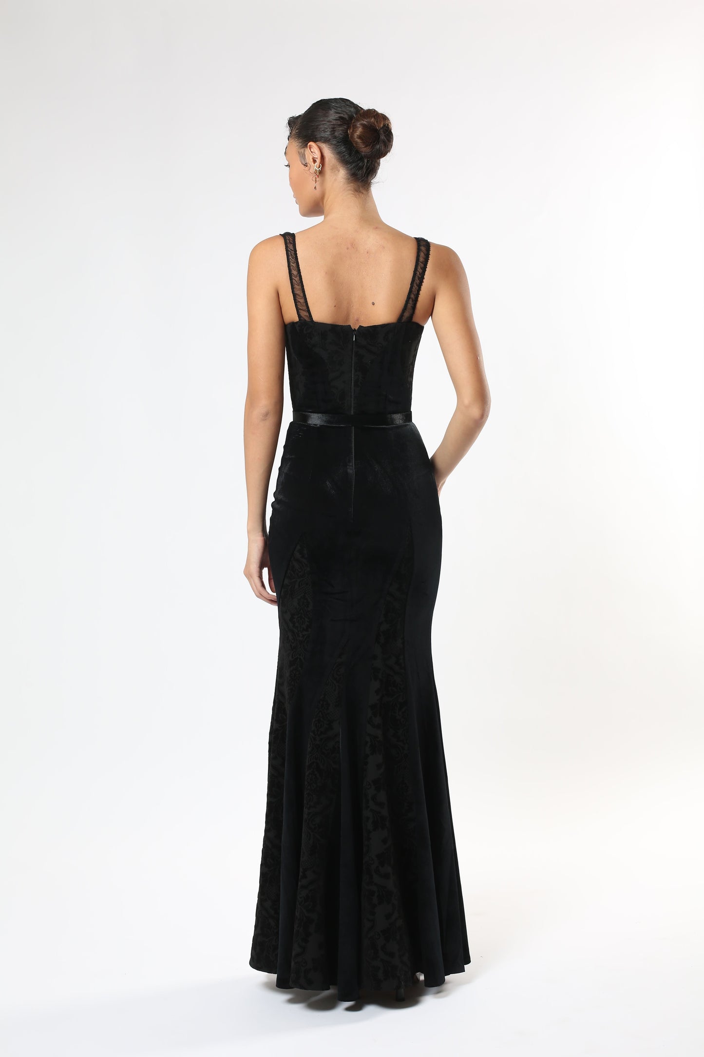 Print Velvet Gown