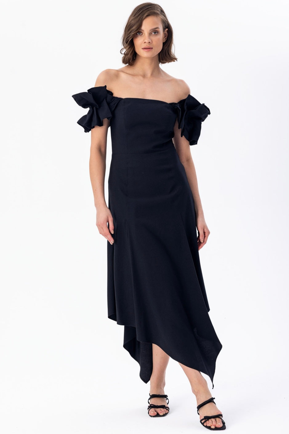 Low-Arm Midi Dress