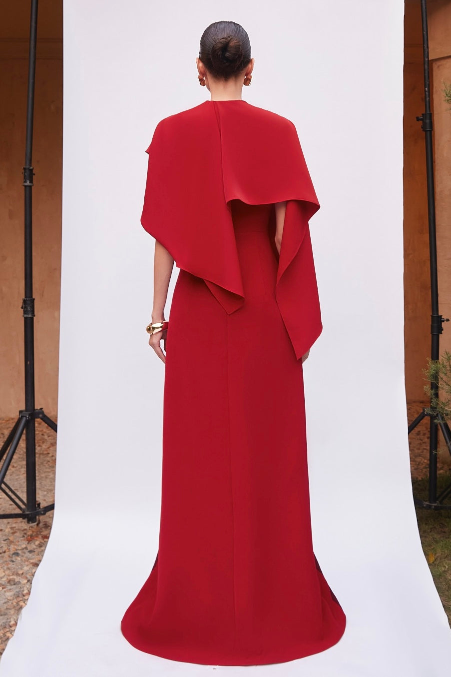 Draped Cape Gown