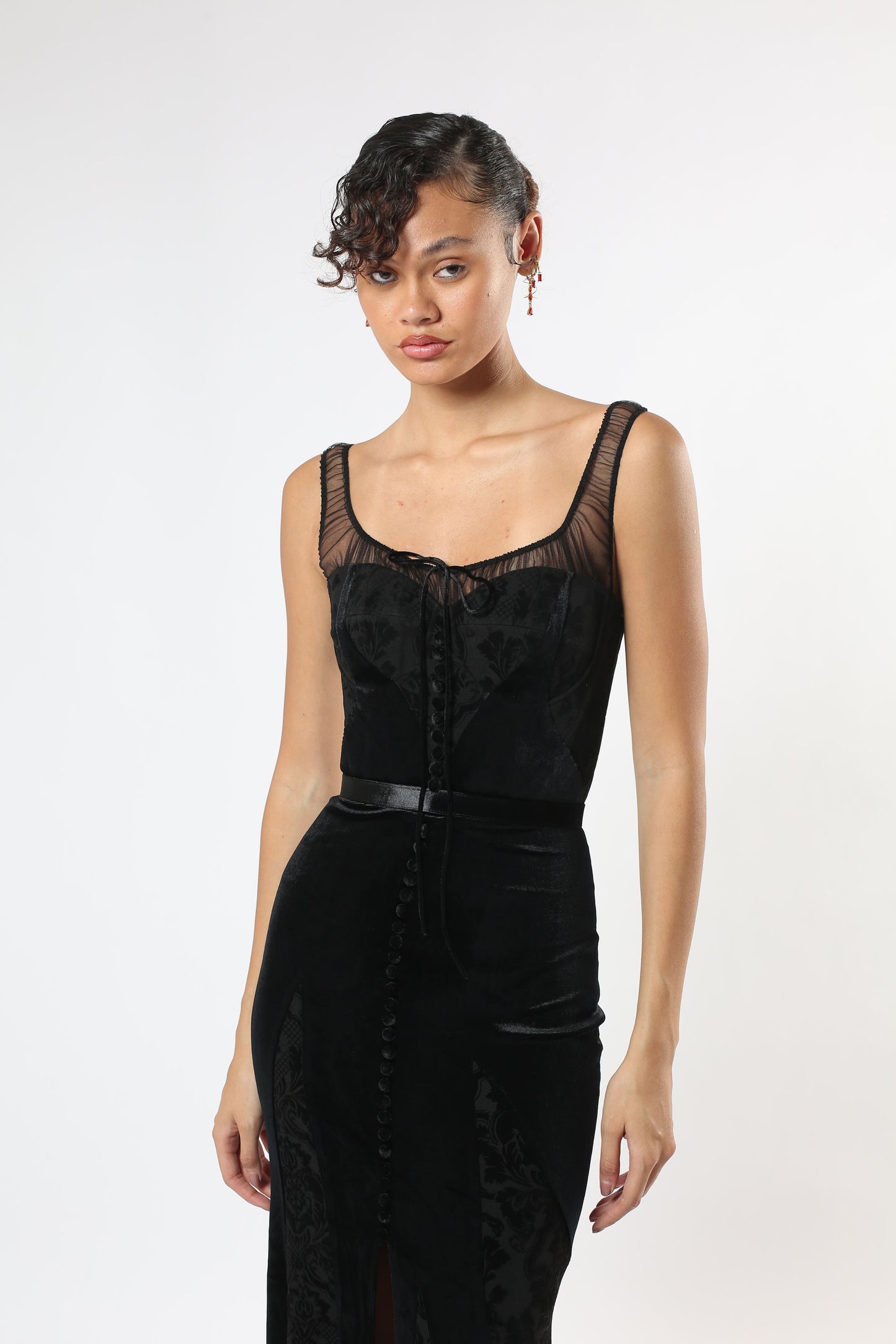 Print Velvet Gown