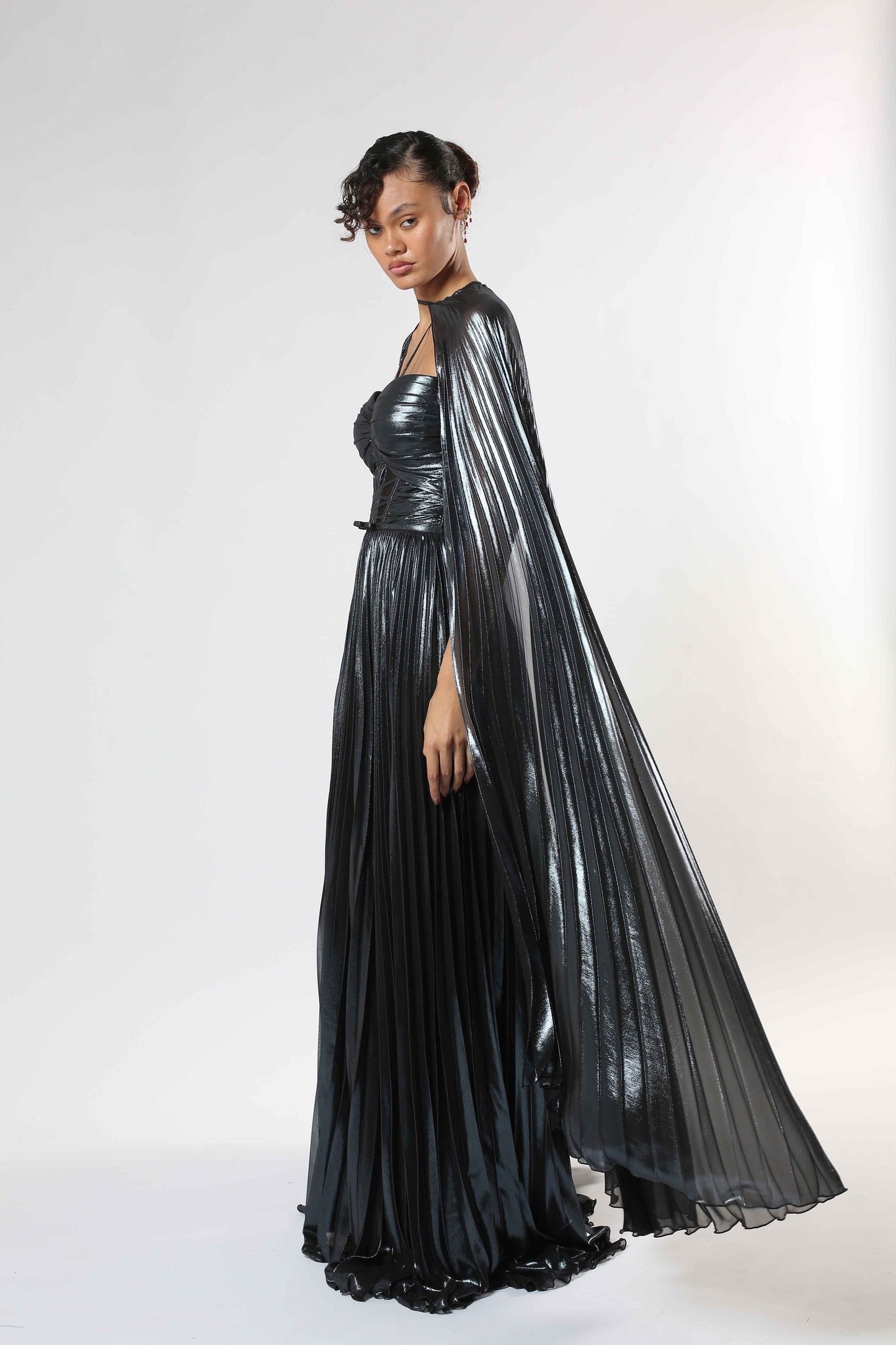 Navy Metallic Gown