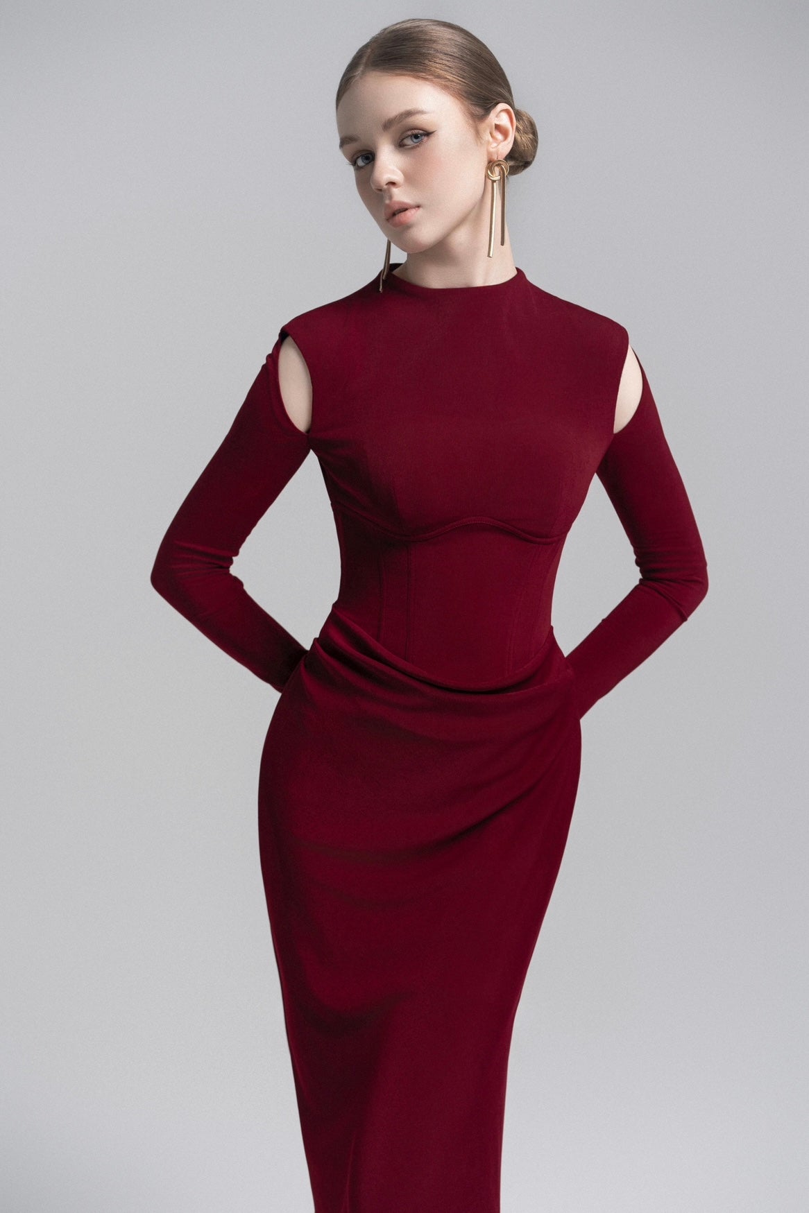 Crimson Sophistication Gown