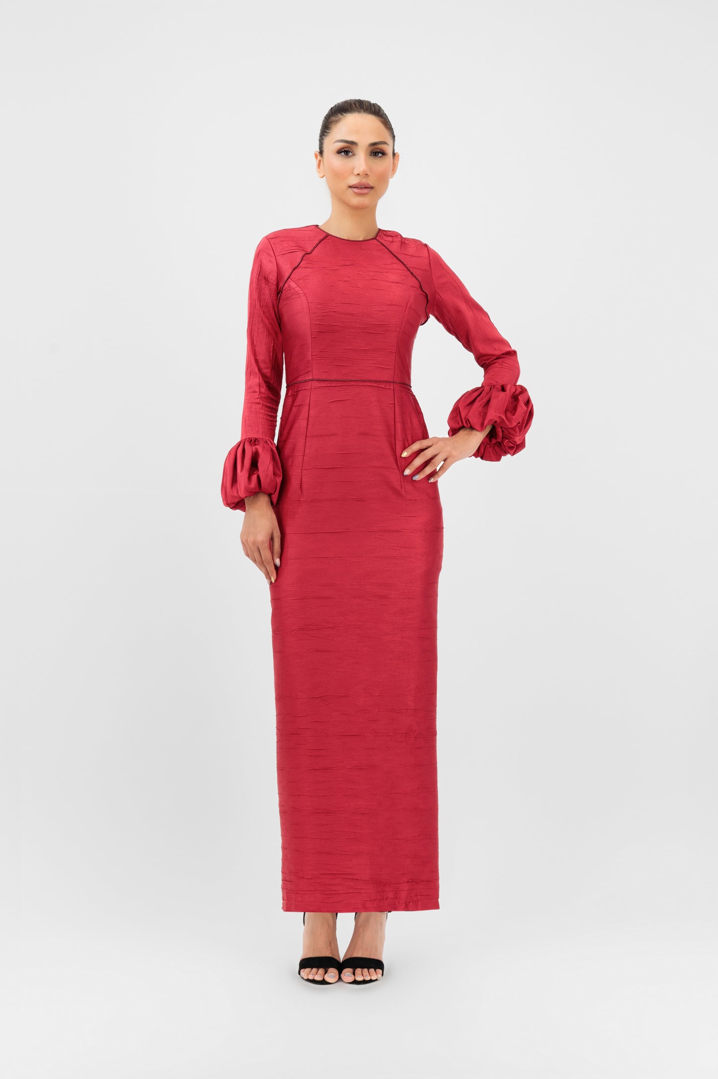 Elegant Plum Satin Gown