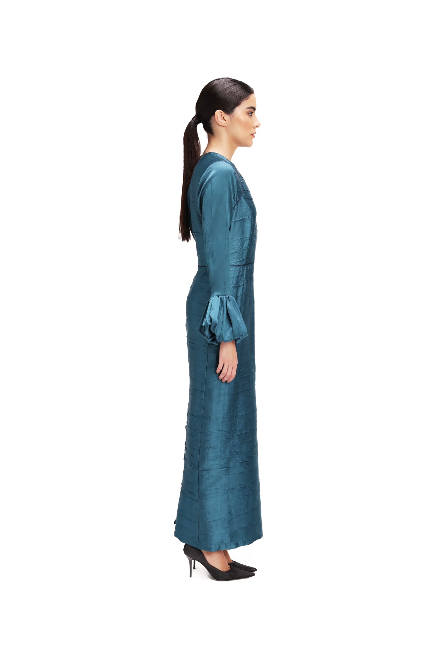 Elegant Plum Satin Gown