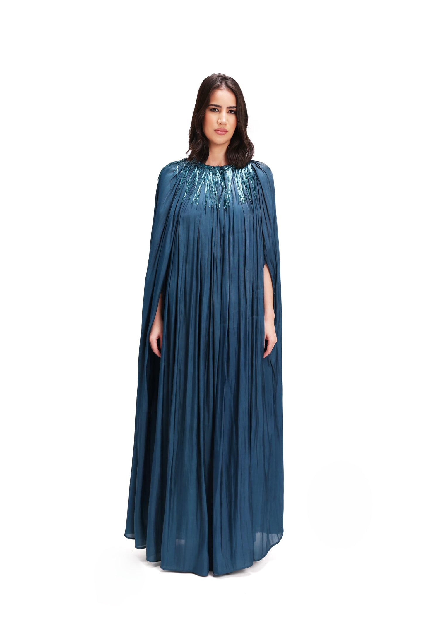 Embellished Flowing Kaftan Gown