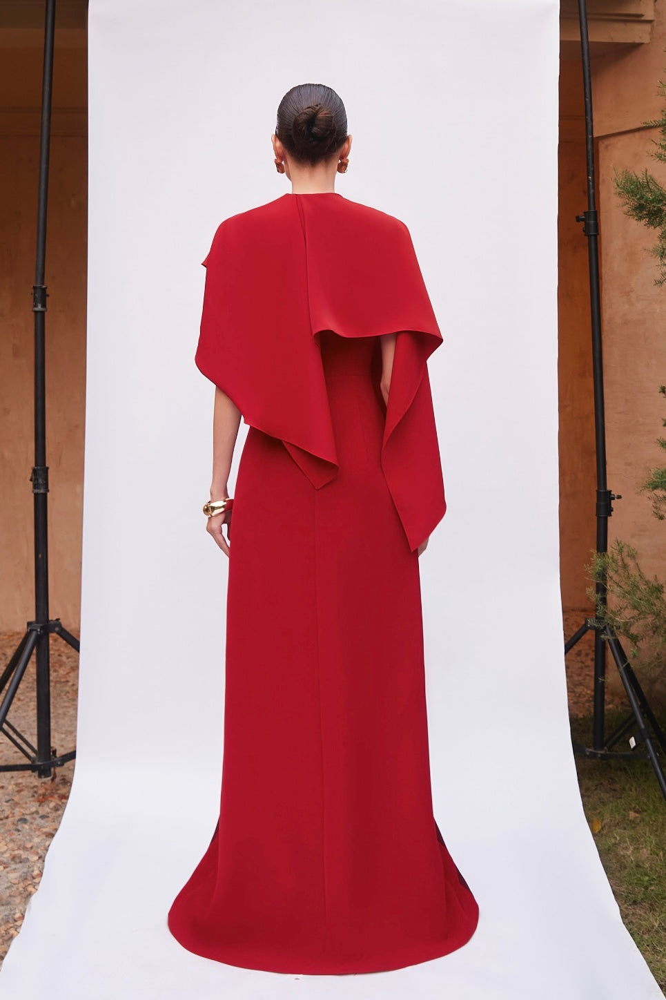 Draped Cape Gown