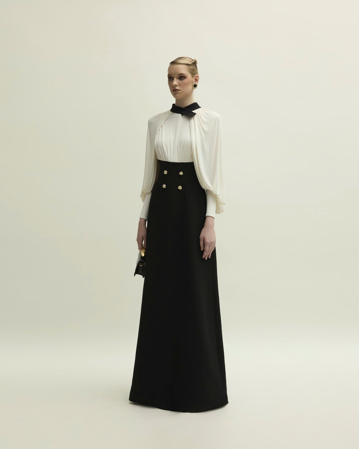 Monochrome Majesty Evening Gown