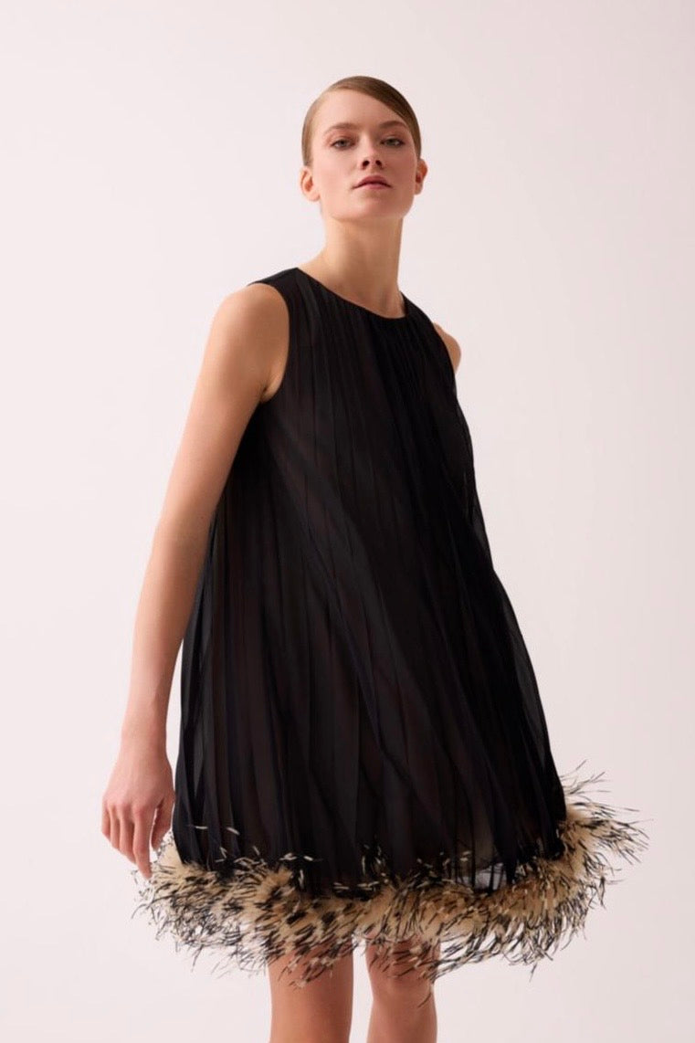 Feathered Elegance Gown