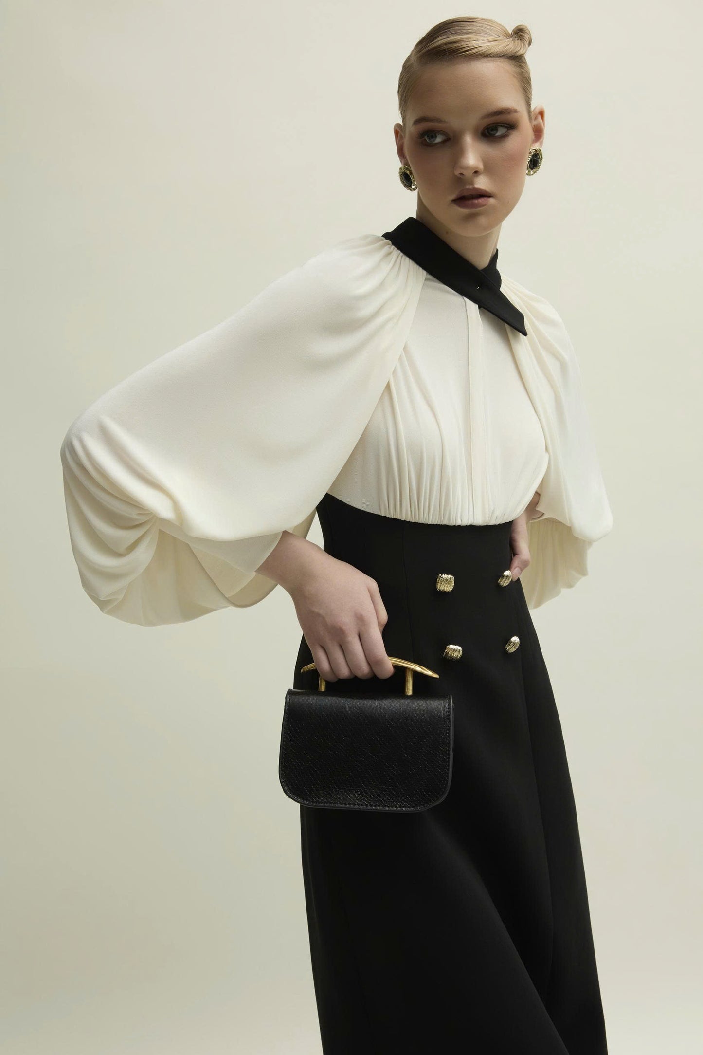 Monochrome Majesty Evening Gown