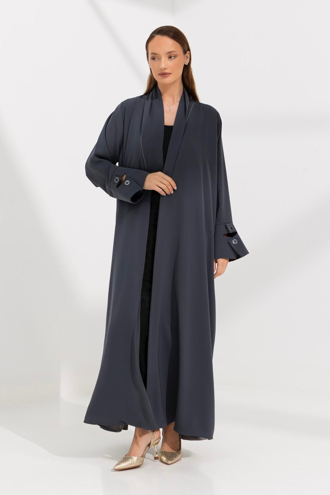 Sleek Abaya with Modern Accents