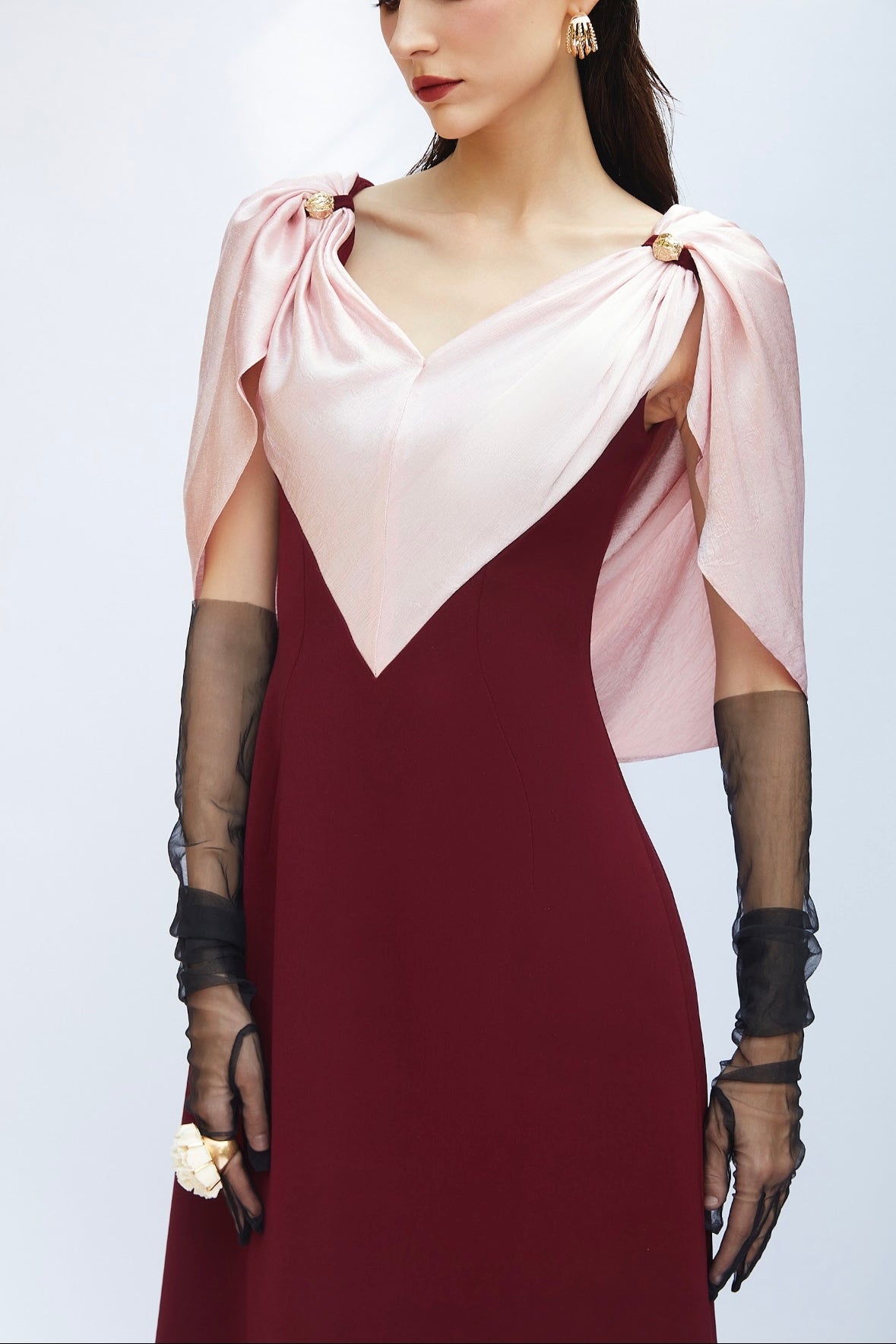 The Draped Burgundy Gown