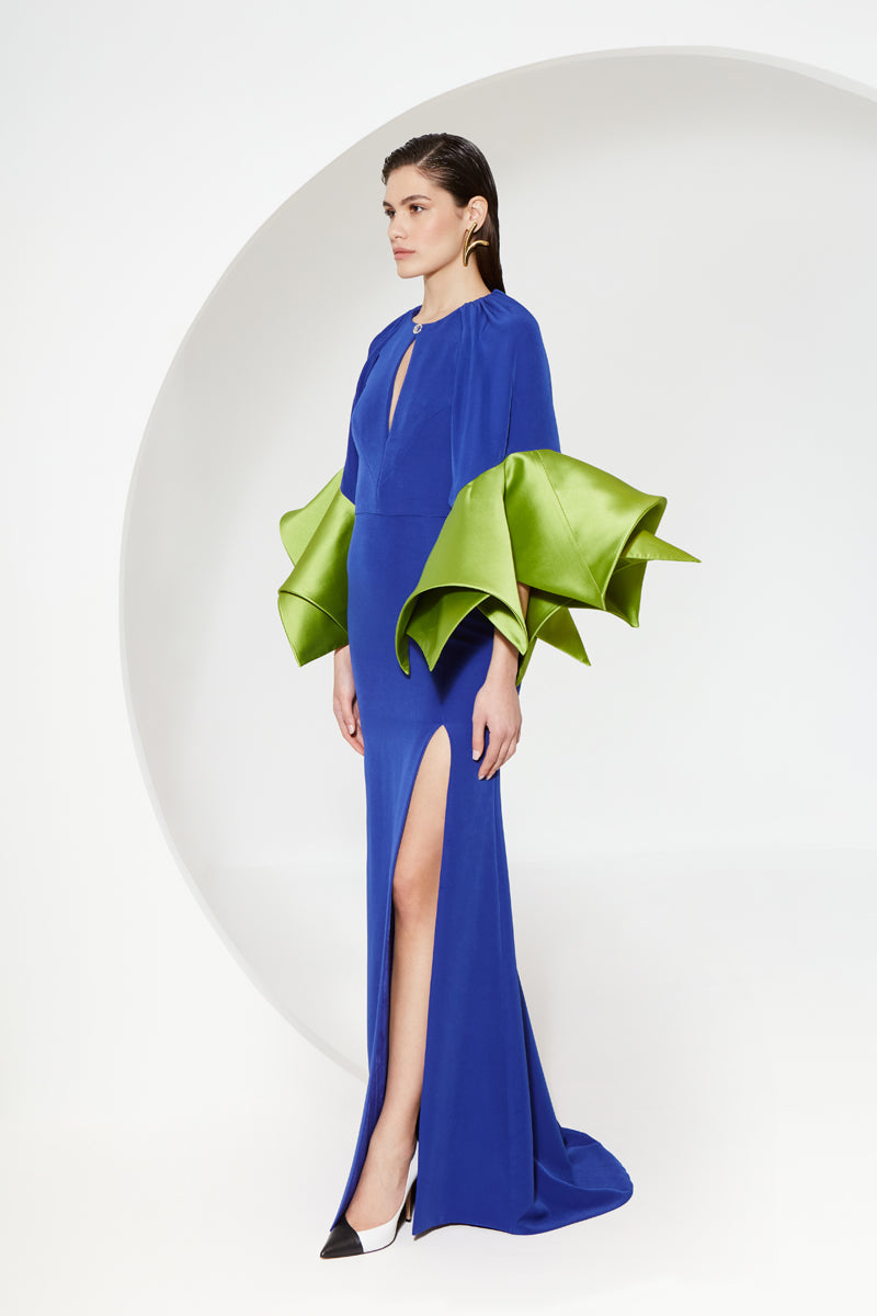 Dramatic Color-blocked Gown