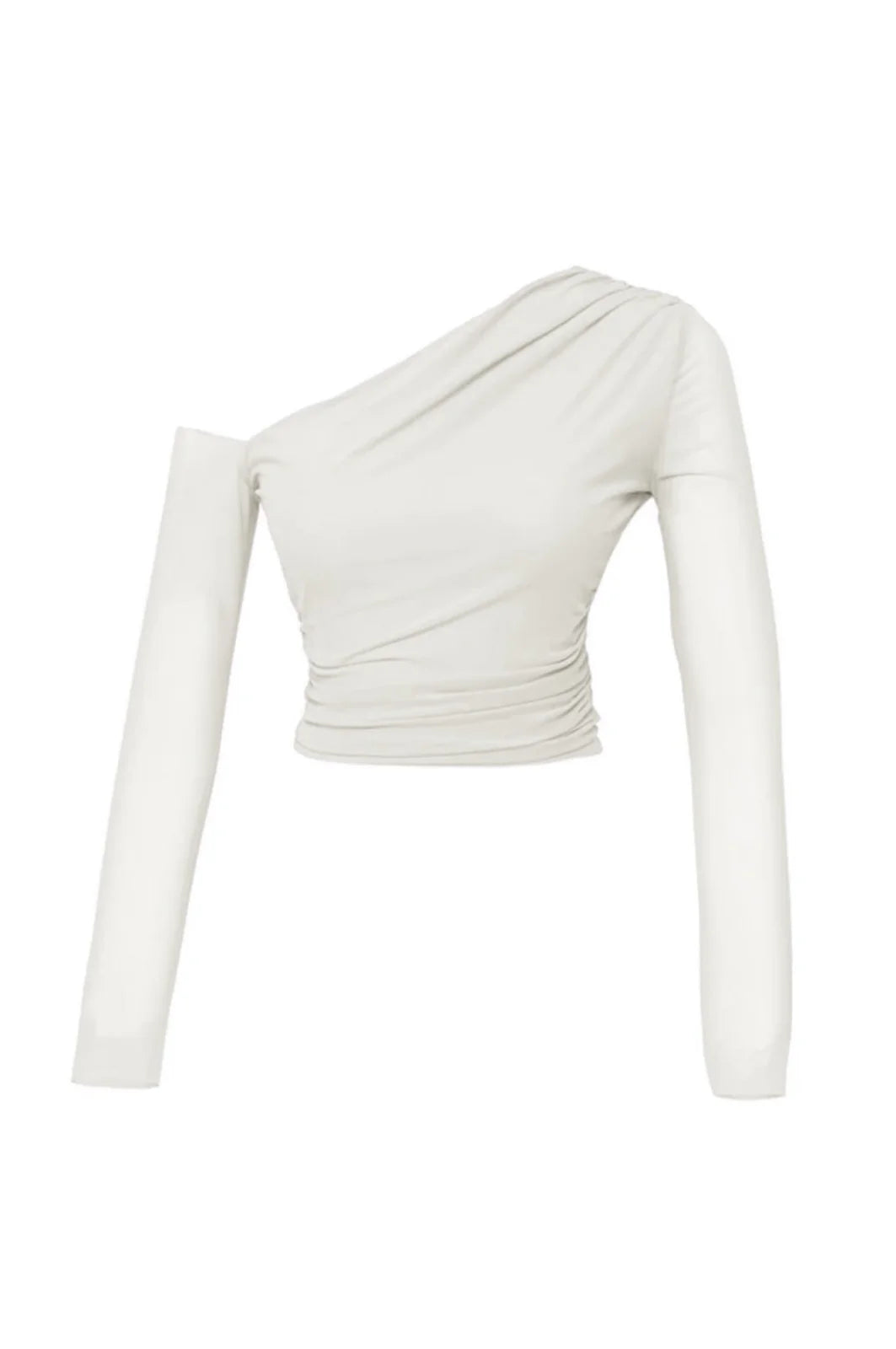 Low Shoulder Detailed Tulle Blouse