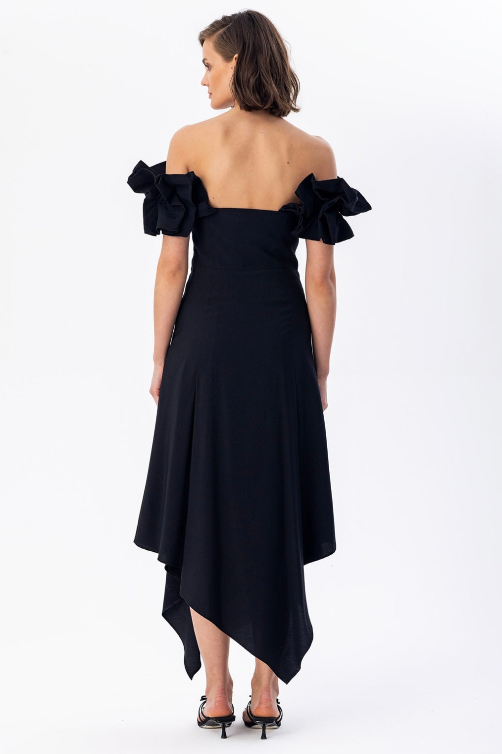 Low-Arm Midi Dress