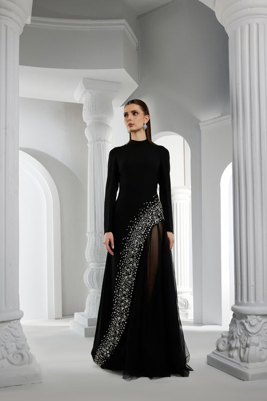 Sheer Overlay Gown