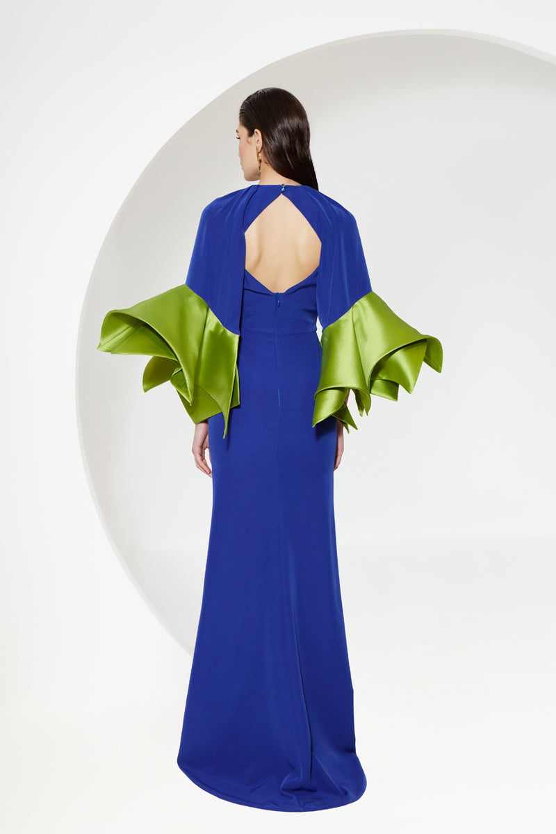 Dramatic Color-blocked Gown