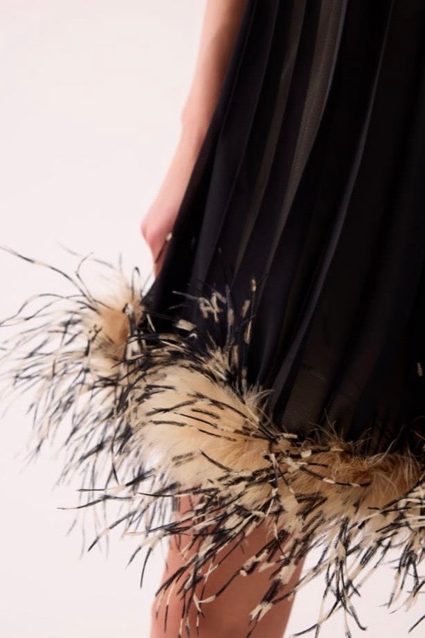 Feathered Elegance Gown