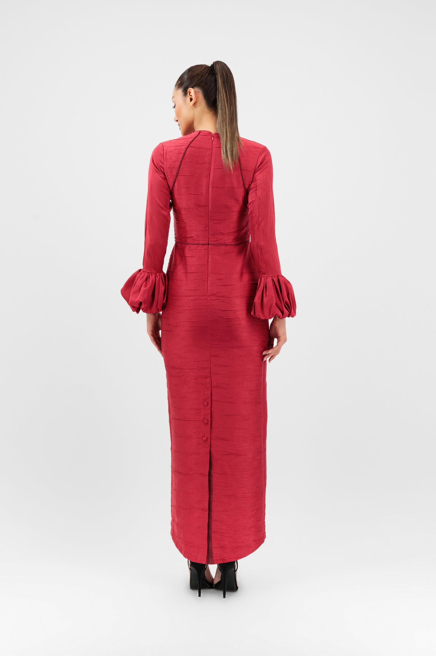 Elegant Plum Satin Gown
