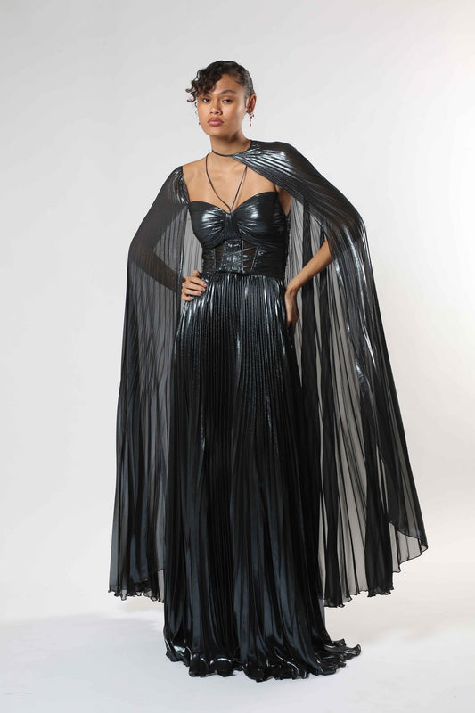 Navy Metallic Gown
