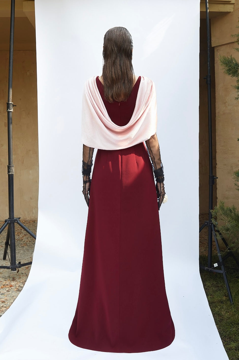 The Draped Burgundy Gown