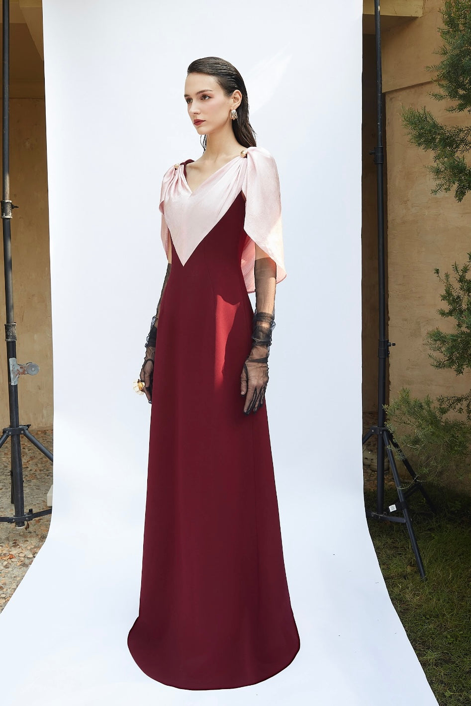 The Draped Burgundy Gown