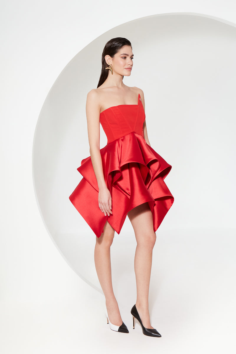 Asymmetrical Ruffled Dress