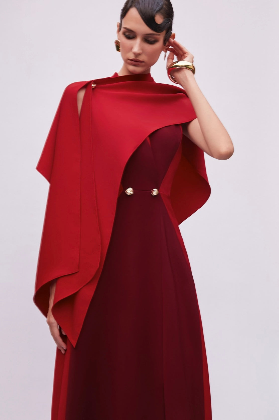 Draped Cape Gown
