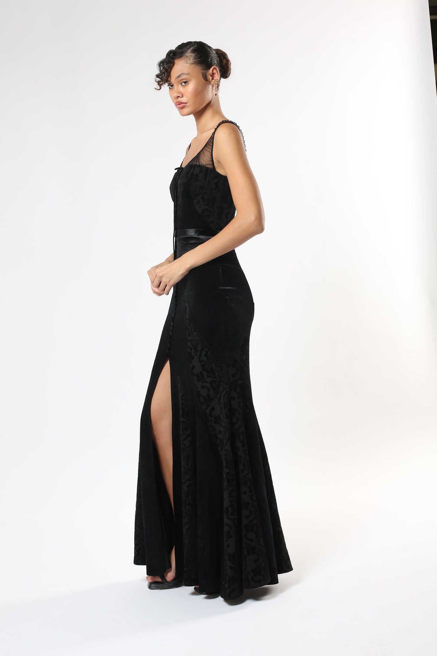 Print Velvet Gown
