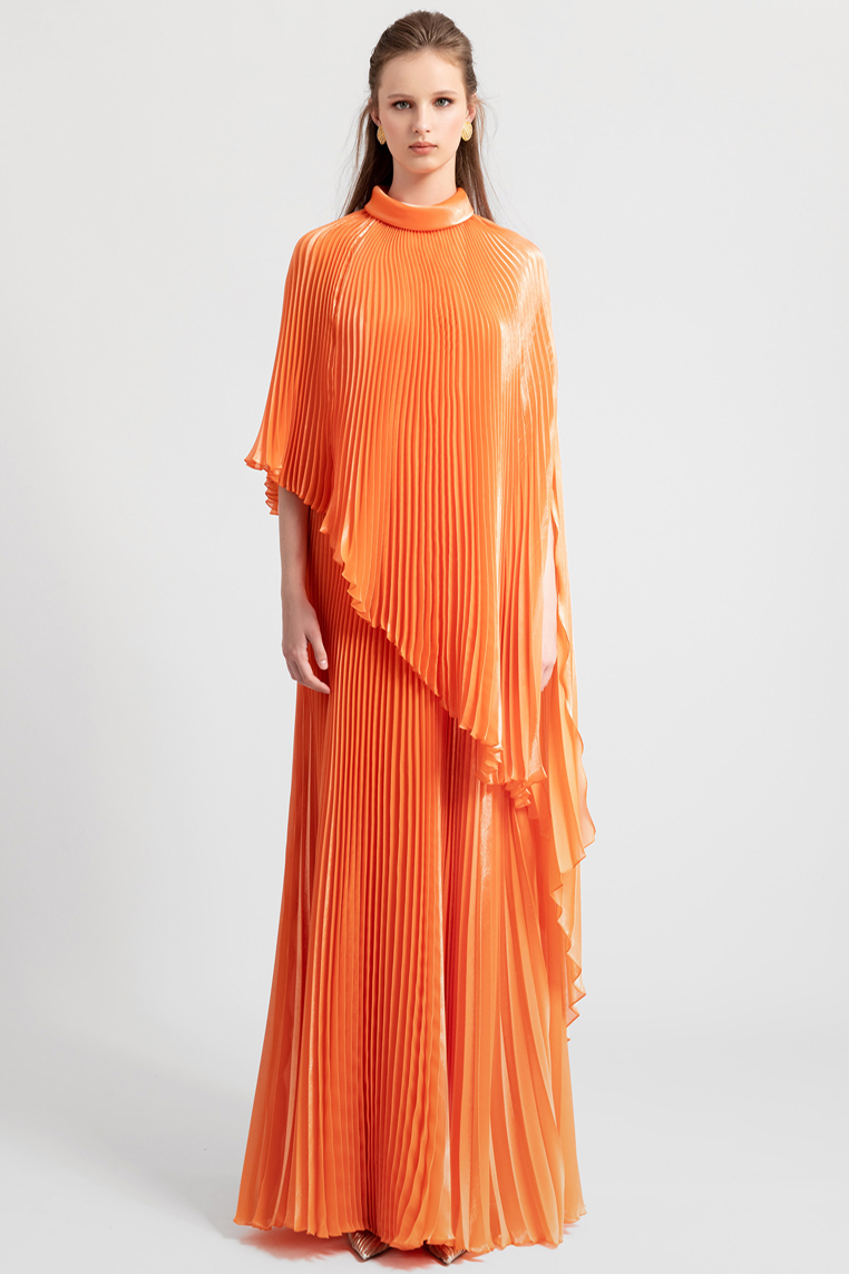 Flare Dress Pleated Orange Dress Women's Orange Godet-pleated Jersey Dress H&M MY Flare Dress Pleated Orange Dress Women's Orange Godet-pleated Jersey Dress H&M MY