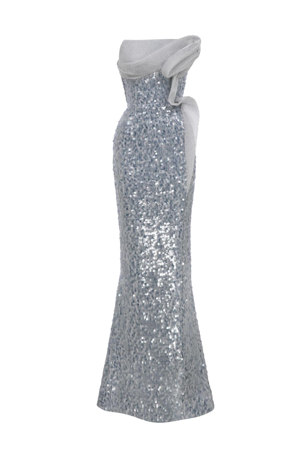 Silver Sequin Gown