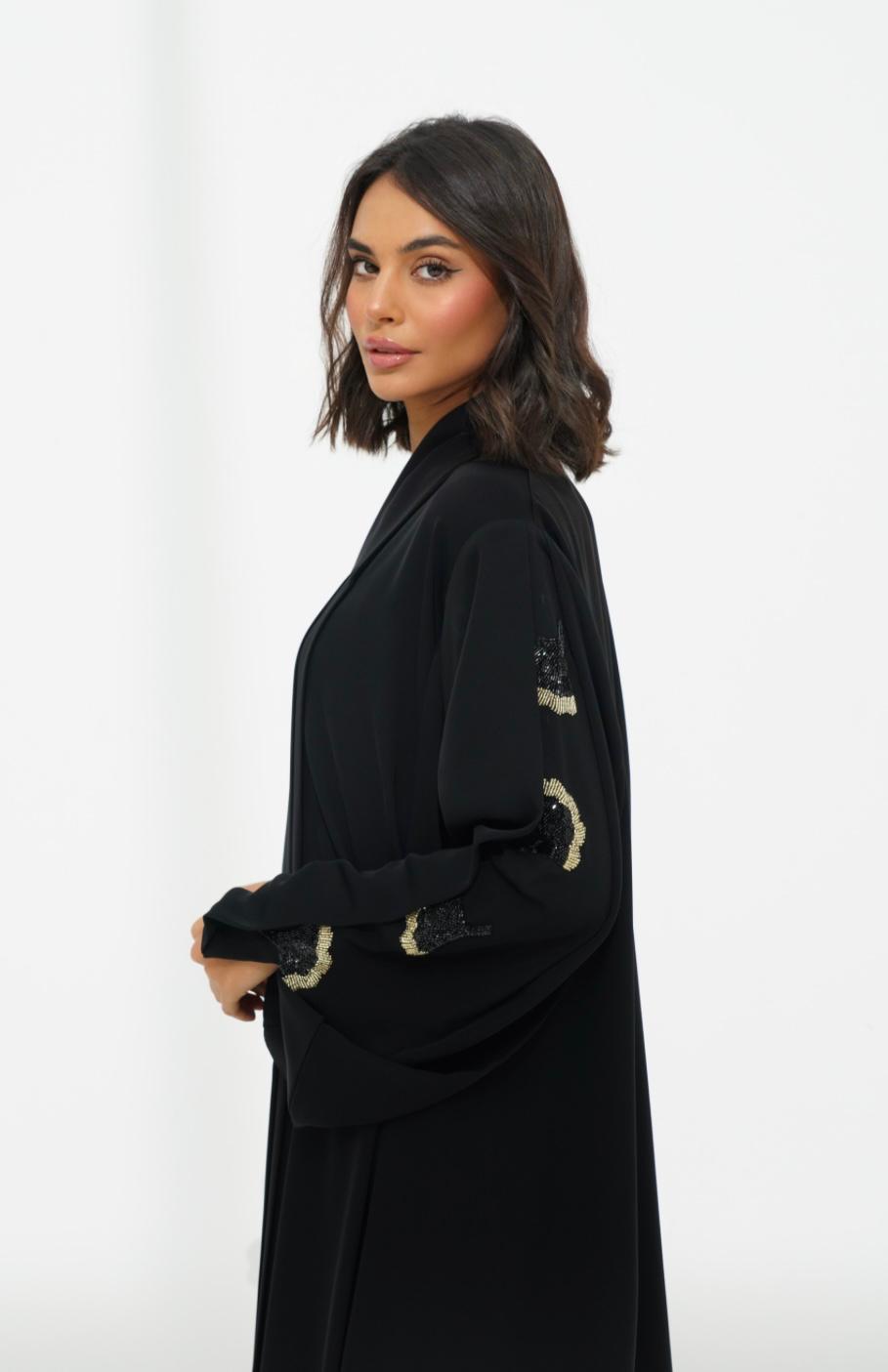 Elegant Black Abaya with Subtle Embellishments
