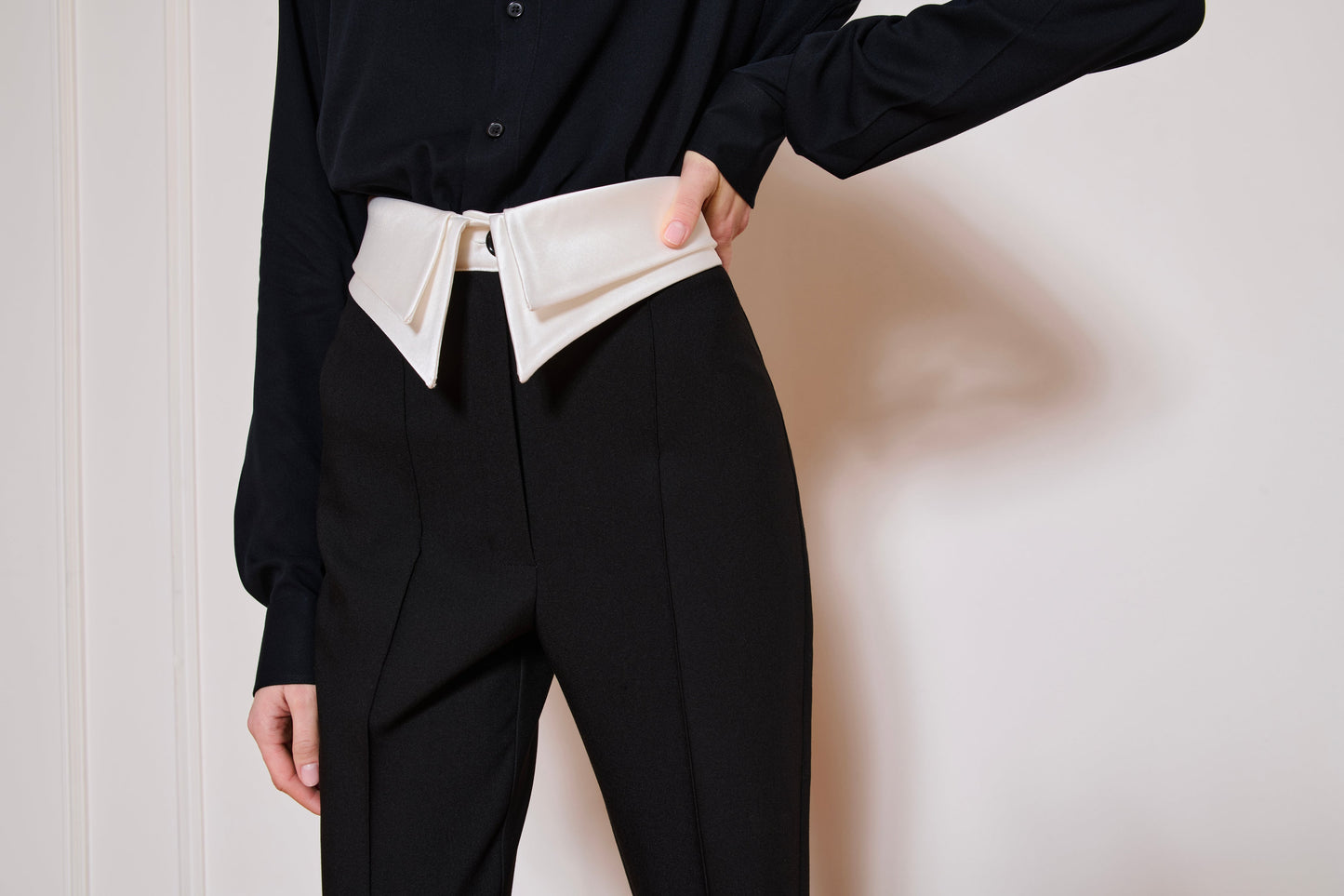 Her White Collar Pants