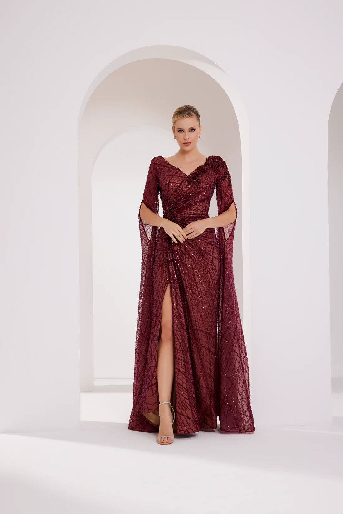 Long Tail Sleeves Gown INCANTO FASHION Long Tail Sleeves Gown INCANTO FASHION