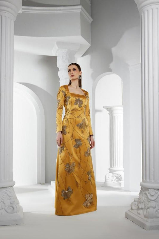 Golden Floral Gown