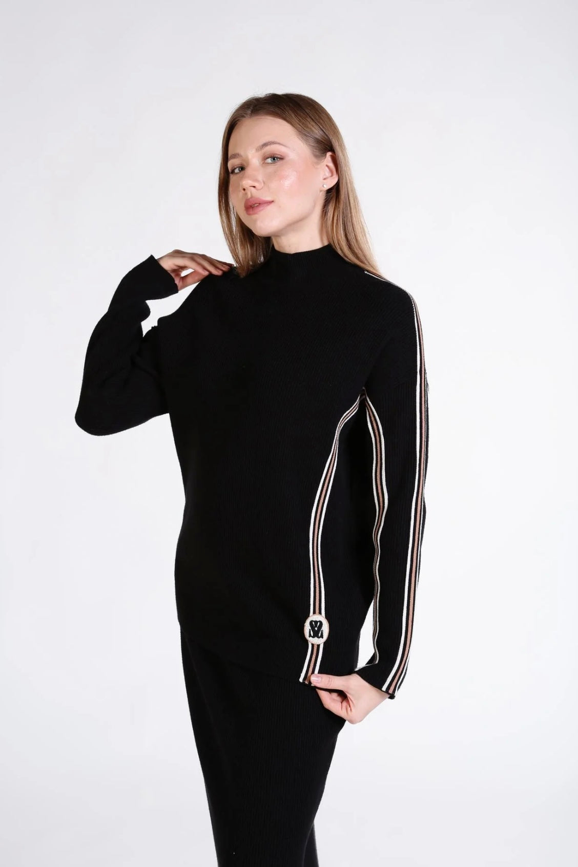 Arma Embroidery Detailed Knitwear Sweater-Skirt Set