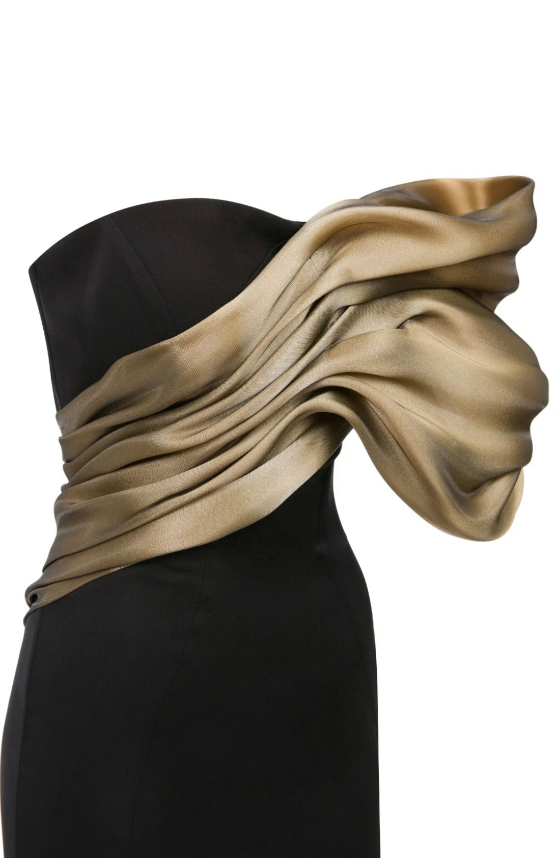 Metallic Strapless Gown