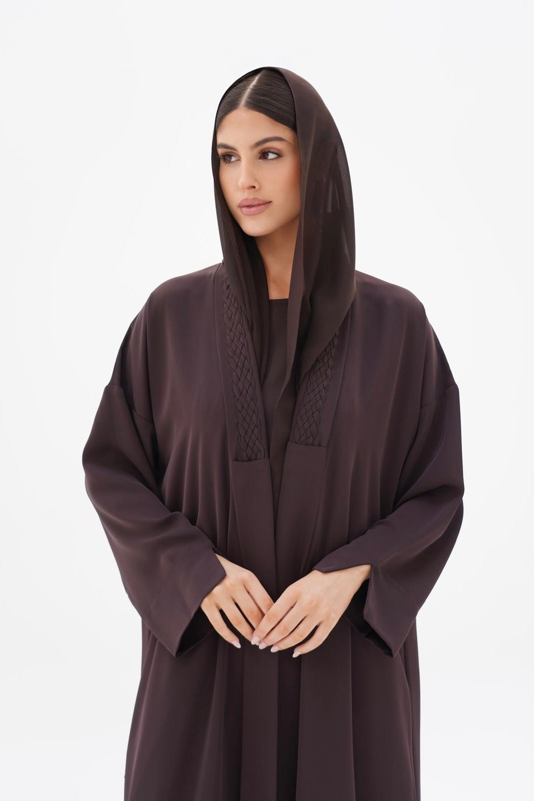 Linked Brown Abaya